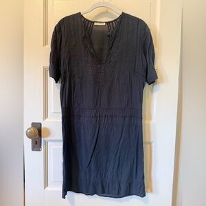 Ulla Johnson Black Embroidered V-Neck Dress